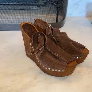 Charles David brown suede wedges